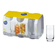 Jogo De Copos De Vidro Pra Suco Refrigerantes Água Com 6 e 12 peças 300ml - Lights Nadir Figueiredo