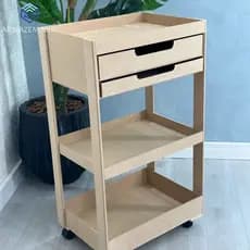 Carrinho Auxiliar Multiuso Prateleira C/Gavetas A4  C/Rodinhas 60cm Envio Rápido