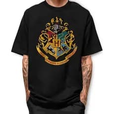 Camiseta Brasão Hogwarts Potter Basica Street Fio 30.1 Algodao Camisa