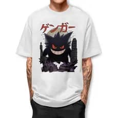 Camisa Gengar Poke Godzilla Camiseta Basica Street Fio 30.1 100% Algodao Anime Geek Nerd