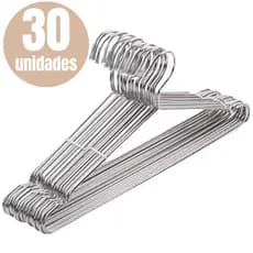 Kit 30 Cabide Tintureiro Metal Aço Cromado Adulto Resistente Atacado Premium