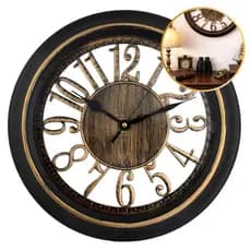 Relógio Parede Grande Vintage Vidro Antigo Clássico 40cm Retrô Escritório Sala Quarto