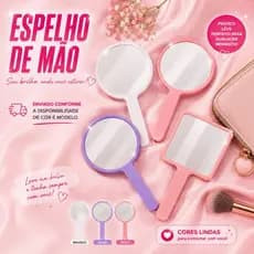 Espelho de Mão  Portátil Compacto e Ideal para Bolsa (Unidade)