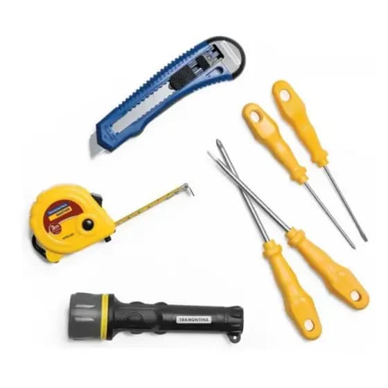 Kit Ferramentas Lanterna Estilete Chaves De Fenda 7pçs 4048