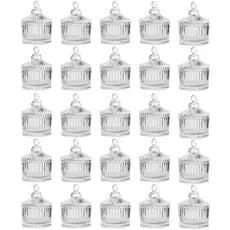 Kit Com 25 Mini Bomboniere Potiche Decoração Aniversário Casamento Lembrancinha de Vidro Presente