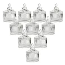 Kit Com 10 Mini Bomboniere Potiche Decoração Aniversário Casamento Lembrancinha de Vidro Presente