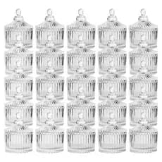 Kit Com 20 Mini Bomboniere Potiche Decoração Aniversário Casamento Lembrancinha de Vidro Presente