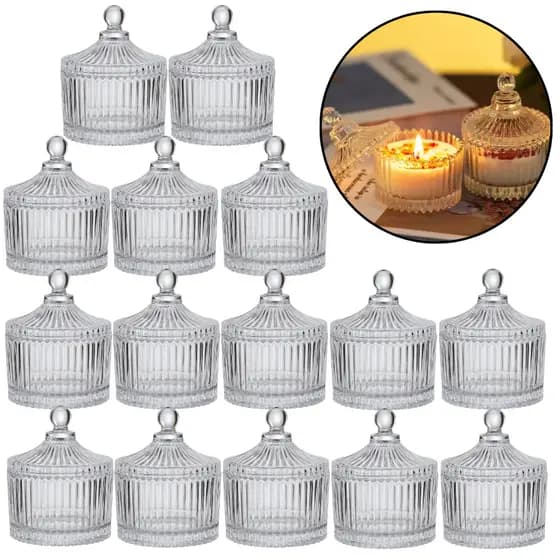 Kit Com 15 Mini Bomboniere Potiche Decoração Aniversário Casamento Chá de Bebê Chá de Cozinha Buffet
