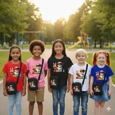 Kit Duas Peças Infantil Roblox – Camiseta Estilosa e Bolsa Gamer Personagem Oficial