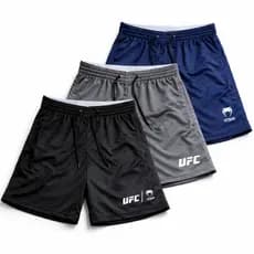 Kit 3 Bermudas Dry Fit UFC Masculina Leve, Confortável Tecido Respirável Corrida Treino
