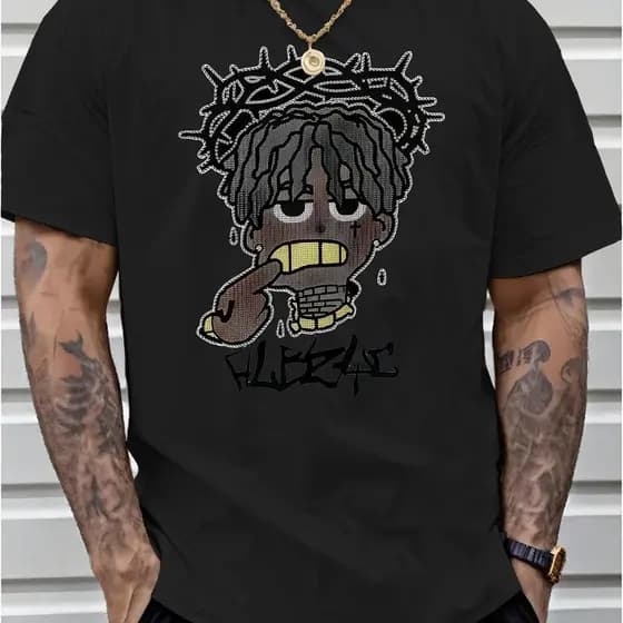 Camiseta Masculina Hip Hop Estampada Streetwear Trap Estilo Urbano