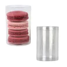 Tubo De Acetato 5x10cm P/ 4 Macarons Doces Decoração Artesanato Lembrancinha Festas Pct c/ 6 un