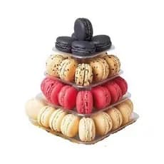Torre Pirâmide para Macarons 4 Pisos Elegante Funcional Decoração Mesa Festa Suporte Moderno