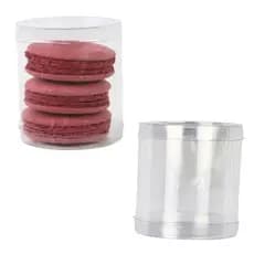 Tubinho Tubo De Acetato 5x7,5cm Para 3 Macarons Doces Lembrancinha Artesanato Decoração Pct c/ 9 Un
