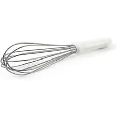 Batedor Fouet Inox 35cm Cabo branco Profissional Culinária Confeitaria Creme Claras em Neve Foe