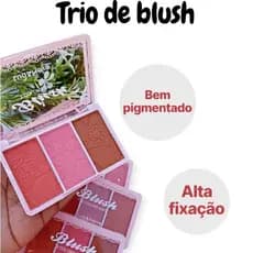 paleta de blush 3 cores kit de blush em pó paleta de maquiagem trio de blush
