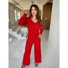 Blusa de Frio de Tricô Decote V com Detalhe de Trança Manga Longa Outono/Inverno