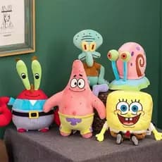 Pelúcia Bob Esponja Desenho Infantil - Sr. Sirigueijo  Patrick Estrela Gary 25CM