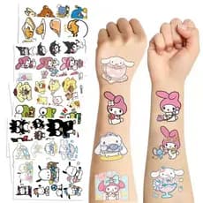 Tatuagens temporárias de desenhos animados para meninos e meninas – capivara unicórnio Hello Kitty