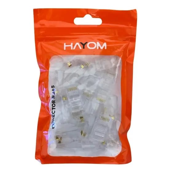 Conector RJ45 CAT5e Hayom AI1012 para Cabo de Rede Pct 20 Unidades