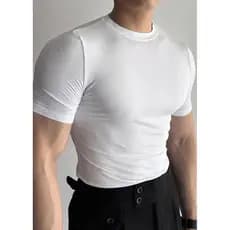 Camiseta canelada masculina estilo Americano..MODELO AJUSTE FINO 1998shop camisa