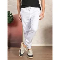 Calça jogger masculina sarja com punho elastico na cintura