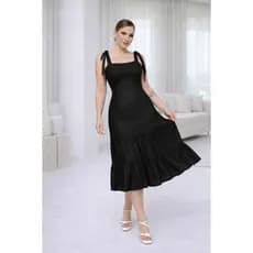 Vestido Bela Feminino Laise Curto Rodado Com Babado alça com amarração Renda Moda Verão Casual