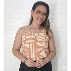 Blusa Feminina Regata Estampada Alça Fina Decote Gota Verão