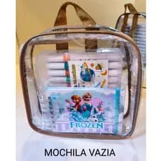 kit 5 Mochila infantil tipo cristal praia viagens