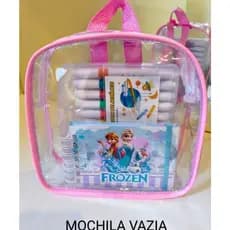 kit 20 mochila infantil cristal praia - viagens