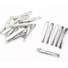 Kit Com 100 Bico Pato Presilha Jacare 7,5 Cm Prata