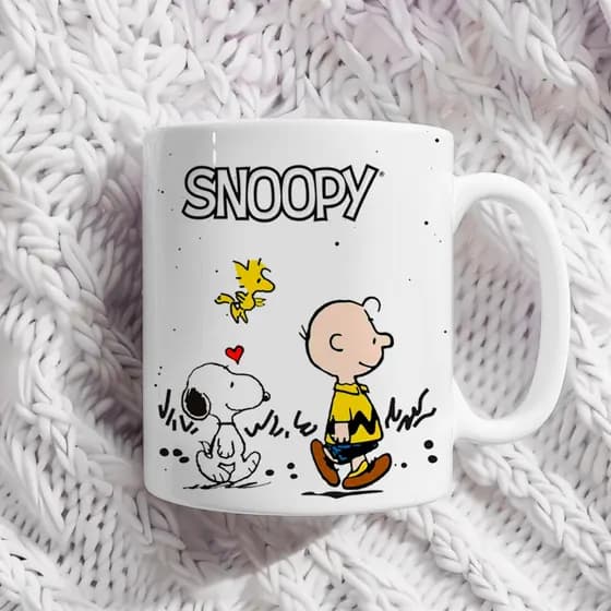 Caneca Snoopy personalizada - Caneca de porcelana - Snoopy e sua turma - Caneca presente