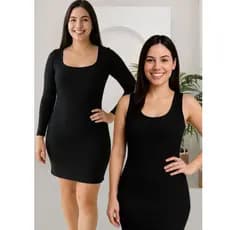 Vestido Tubinho Canelado Feminino Premium  Moderna e Mais Vendida-Com forro no busto Unidade e kit