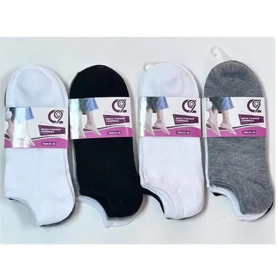 Kit 3 pares de Meia cano longo femininas 35 ao 40 Preto