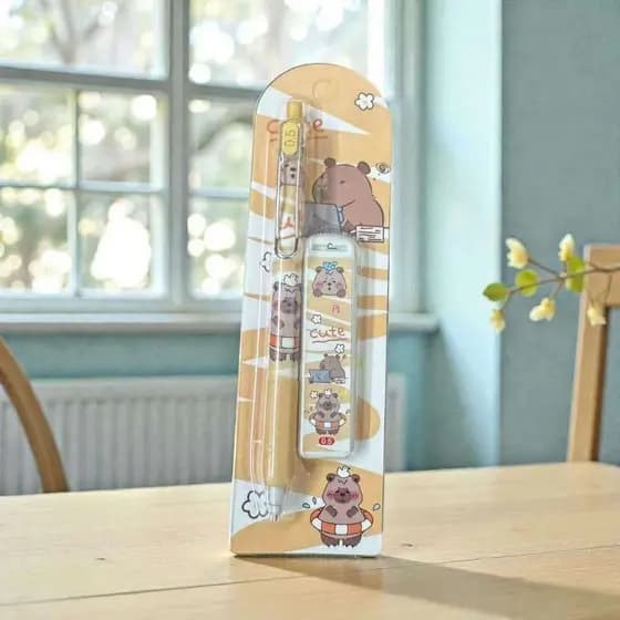 Volta escola Lapiseira Fofa Varios Modelos 0.5mm + Grafite Refil Kit Papelaria Cute Novidade