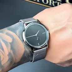 Relógio Masculino Social Elegante Com Pulseira Ajustável de Quartzo Resistente a água Com Caixinha Para Presente