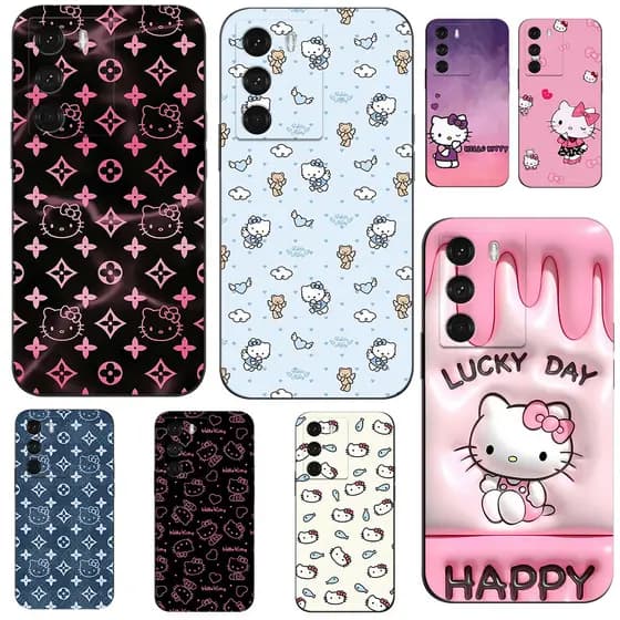 Capinha Rosa Motorola Moto G200 5G Hello Capinha iPhone Fofa Vaquinha Capa Hello Kitty Capinha Kawaii @10012