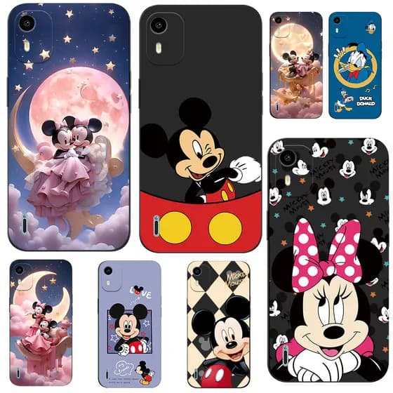 Capinha Personalizada Nokia C12 4G Capinha Kawaii Capinha Mickey Minnie Coquette @10026