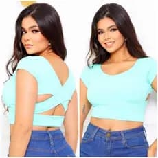 Cropped Anaruga Feminino com Bojo Manga Curta   Confortável Casual Academia Moda Verão
