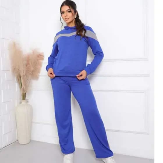 Conjunto Feminino Lanzinha | Calça Pantalona Soltinha + Blusa com Capuz | Moda Casual Confortável