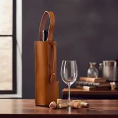 Bolsa De Vinho 1 Garrafa Jade Couro Sintético Personalizado