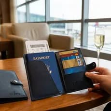 Porta Passaporte Personalizado Couro Sintético Carteira Porta Documentos Personalizado Cartão Viagem