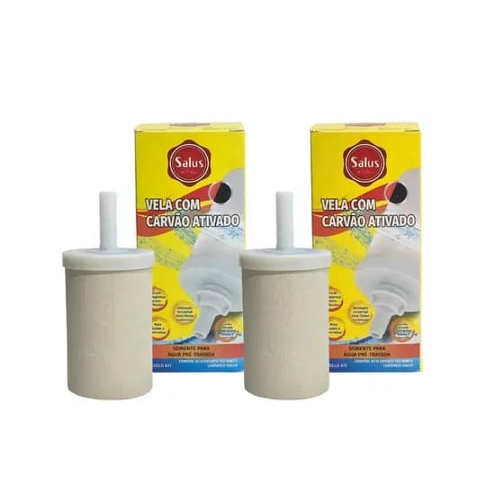 2 Velas para Filtro de Barro de Carvão Ativado Salus 611