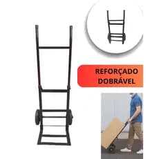 Carrinho de Carga Preto Dobrável Transporte Indústria Empresa