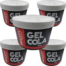 Kit 5x Gel Cola 600g Capilar Masculino Infinity Fixação Flexível | Modelador | Hidratação Profunda