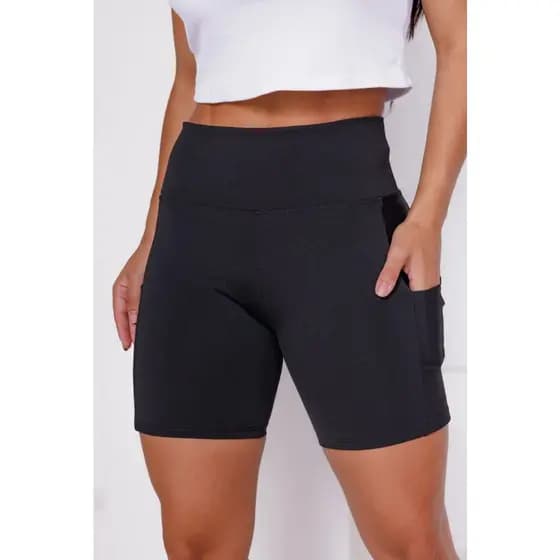 Shorts Bermuda Com Bolso Lateral Shorts Treino Meia Coxa