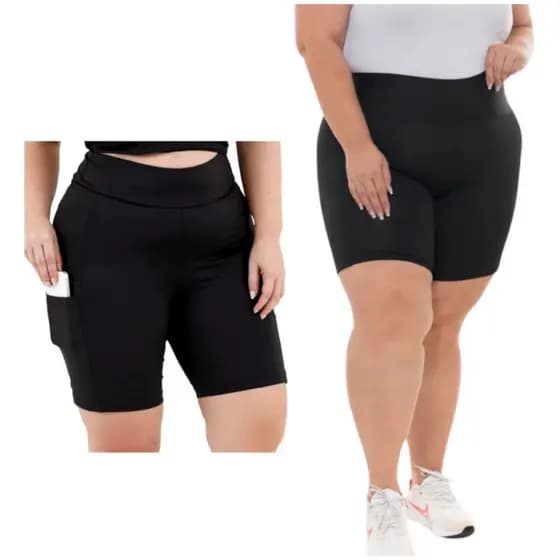 Bermuda Bolso Lateral Feminina Plus Size