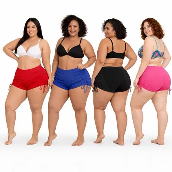 Shortinho Sunquíni Biquíni Cordinha Praia Plus Size  Academia