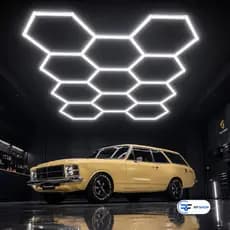 Luminária Colmeia Hexagonal LED ROTTA 11 Células 368W 44.160 Lúmens 6500K para Estética Automotiva