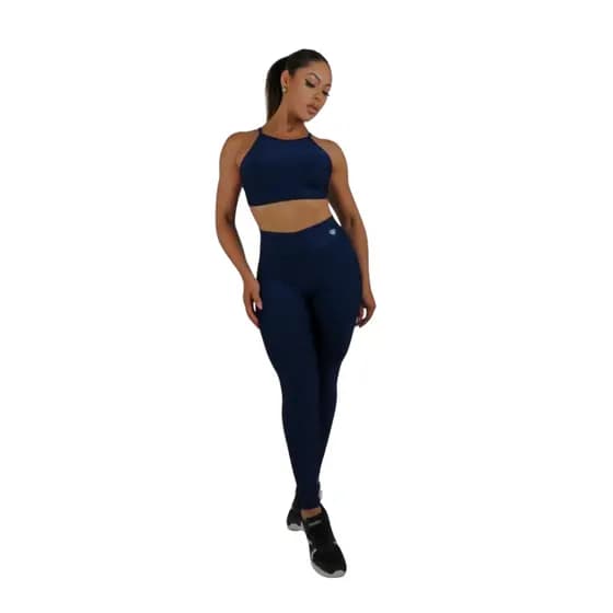 Conjunto Fitness Feminino Top e calça Suplex Zero Transparência